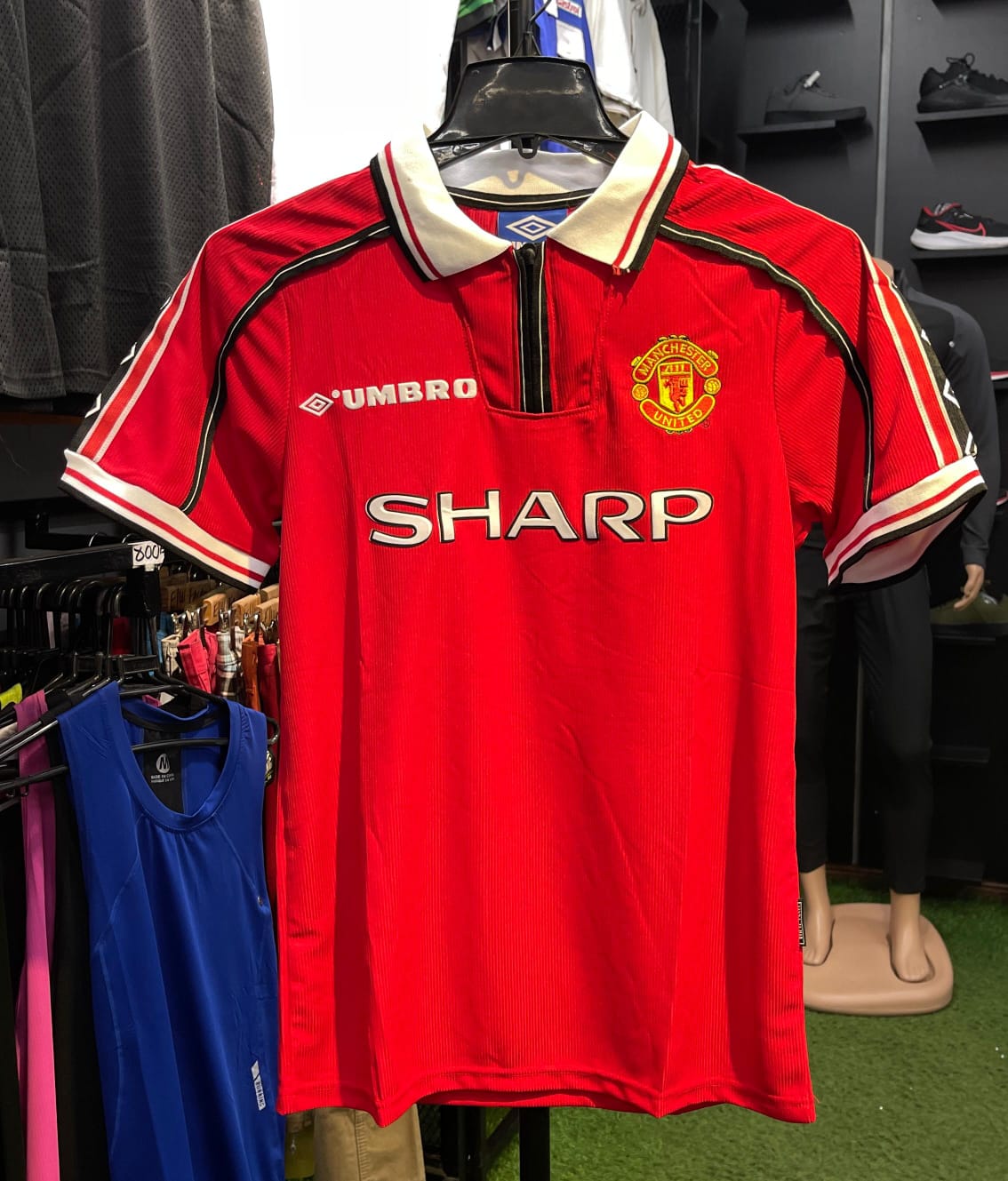 Manchester United Vintage Jersey Sharp Edition/Man united Retro Jersey high quality material sharp viewcam red