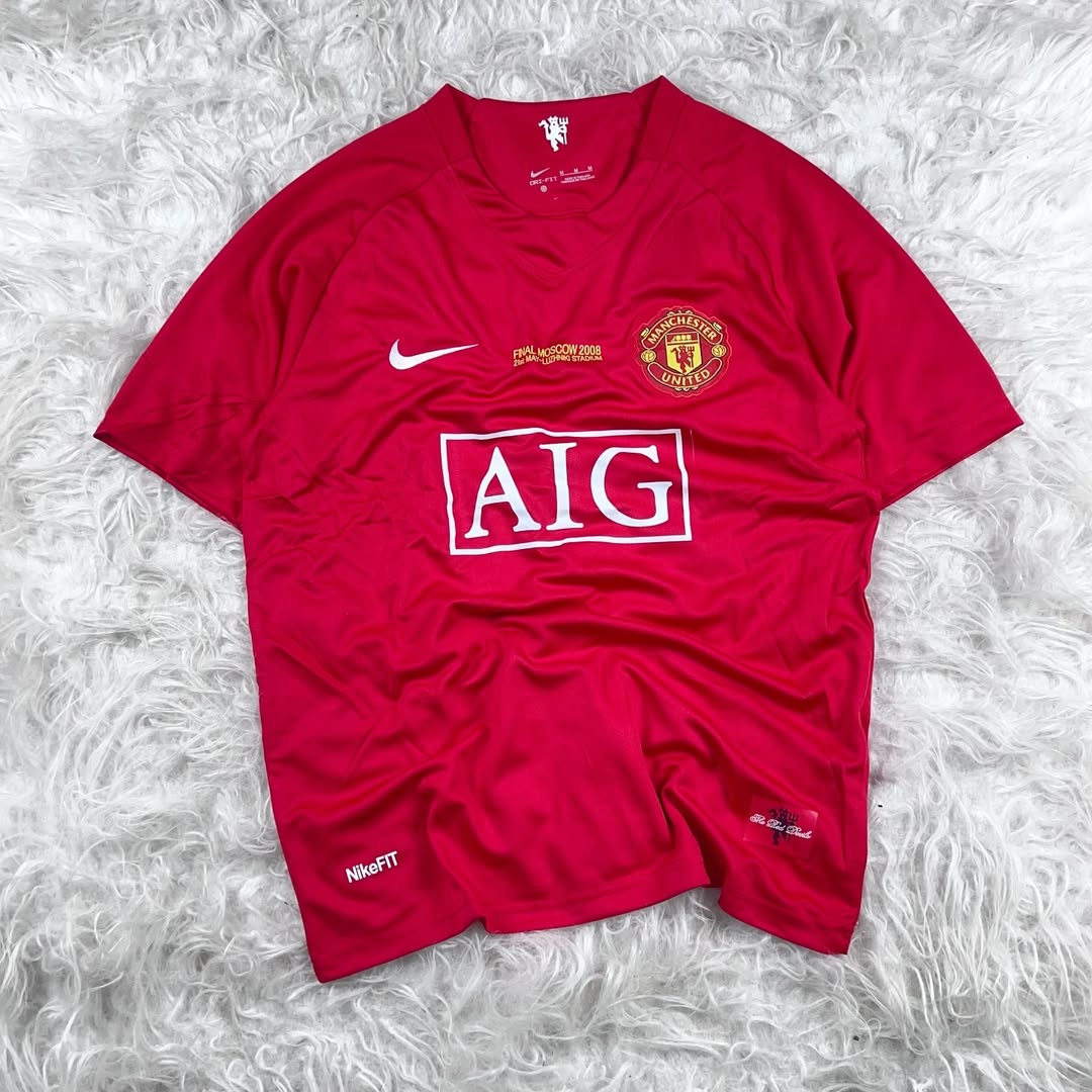 Manchester United Ronaldo Vintage Jersey AIG Edition/Man united Retro Jersey high quality material 2008 final cup jersey