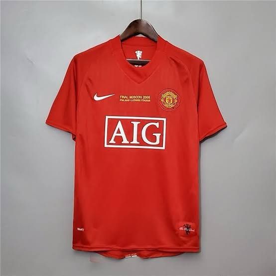 Manchester United Ronaldo Vintage Jersey AIG Edition/Man united Retro Jersey high quality material 2008 final cup jersey