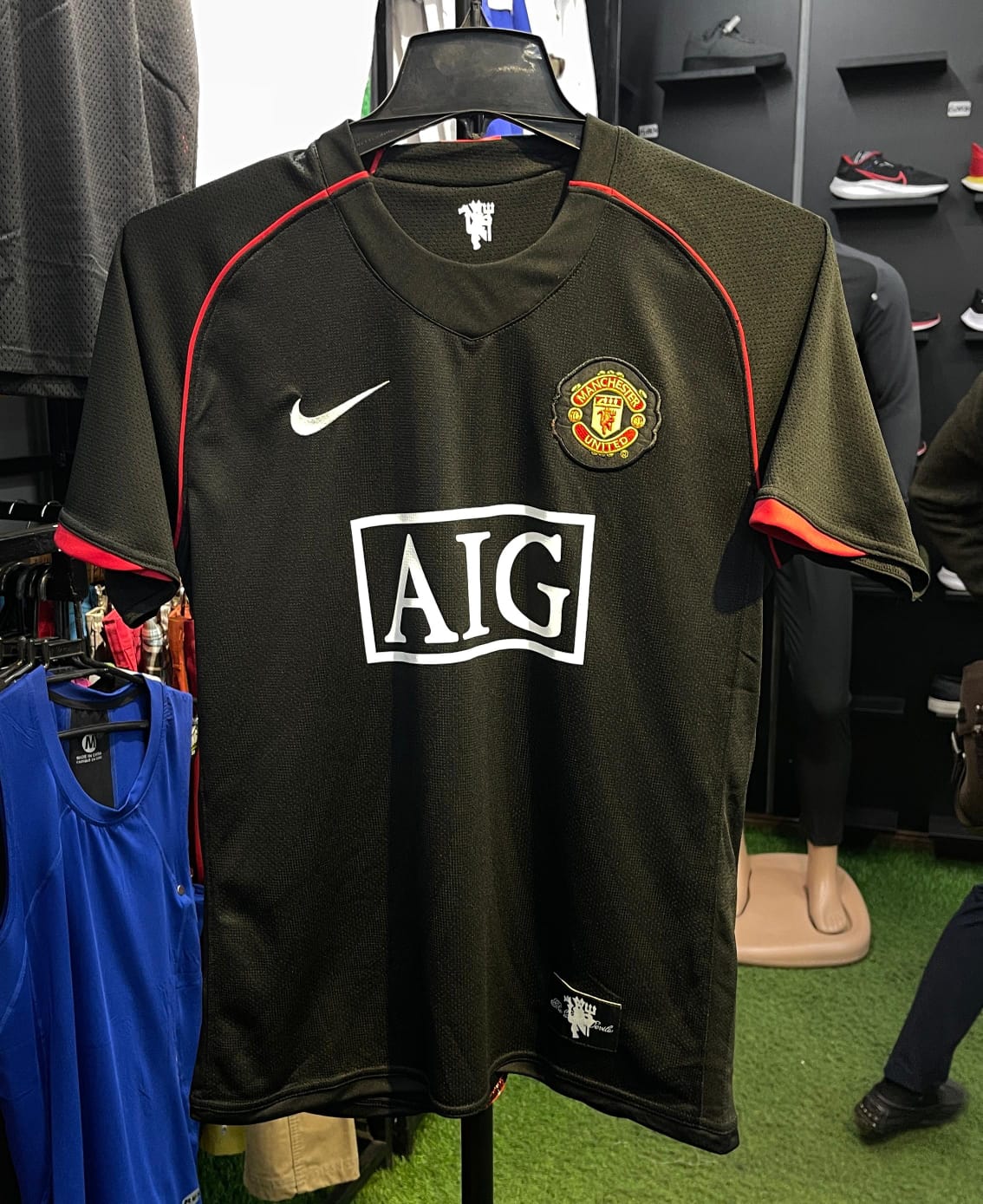 Manchester United Ronaldo Vintage Jersey AIG Edition/Man united Retro Jersey high quality material 2008 final cup jersey
