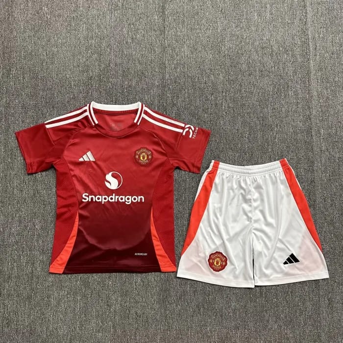 Original Manchester united Kids Jersey full set jersey plus shorts/ man united home jersey for kids with shorts