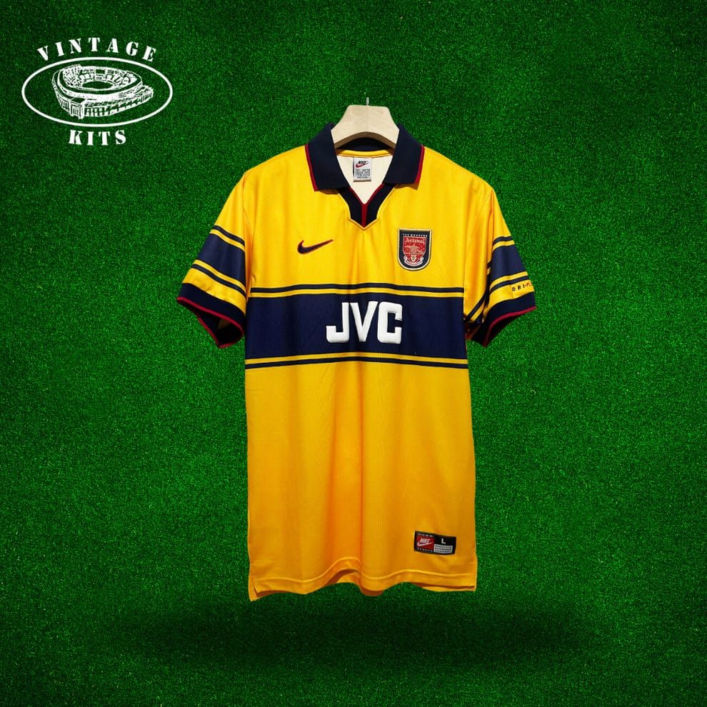 Original Arsenal Vintage JVC retro jersey high quality material 1998-2000 away jersey