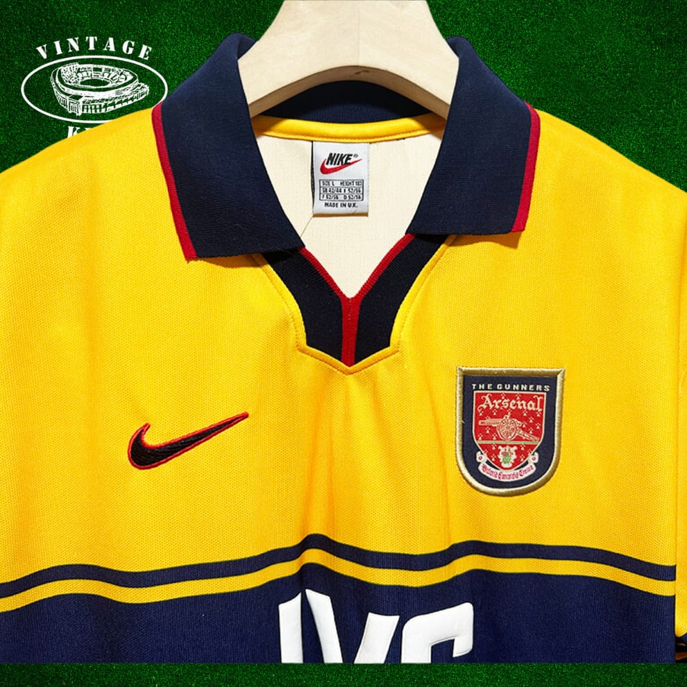Original Arsenal Vintage JVC retro jersey high quality material 1998-2000 away jersey