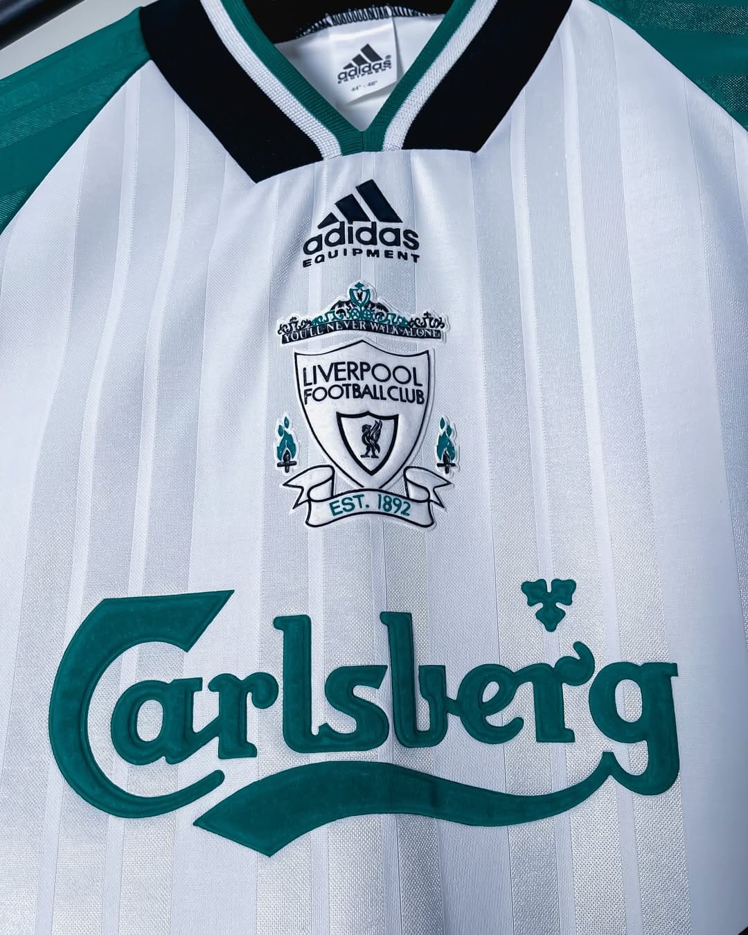 Liverpool Carlsberg 1993/94 retro vintage jersey green and white authentic old scool jersey high quality