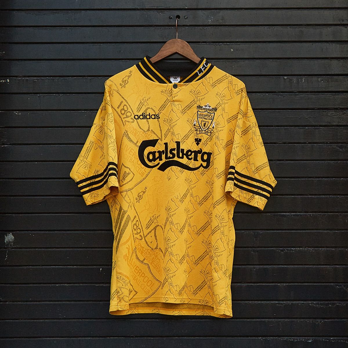 Liverpool 1994/1996 Orange/yellow Vintage Away Football Shirt Soccer Jersey authentic carlsberg retro kit high quality