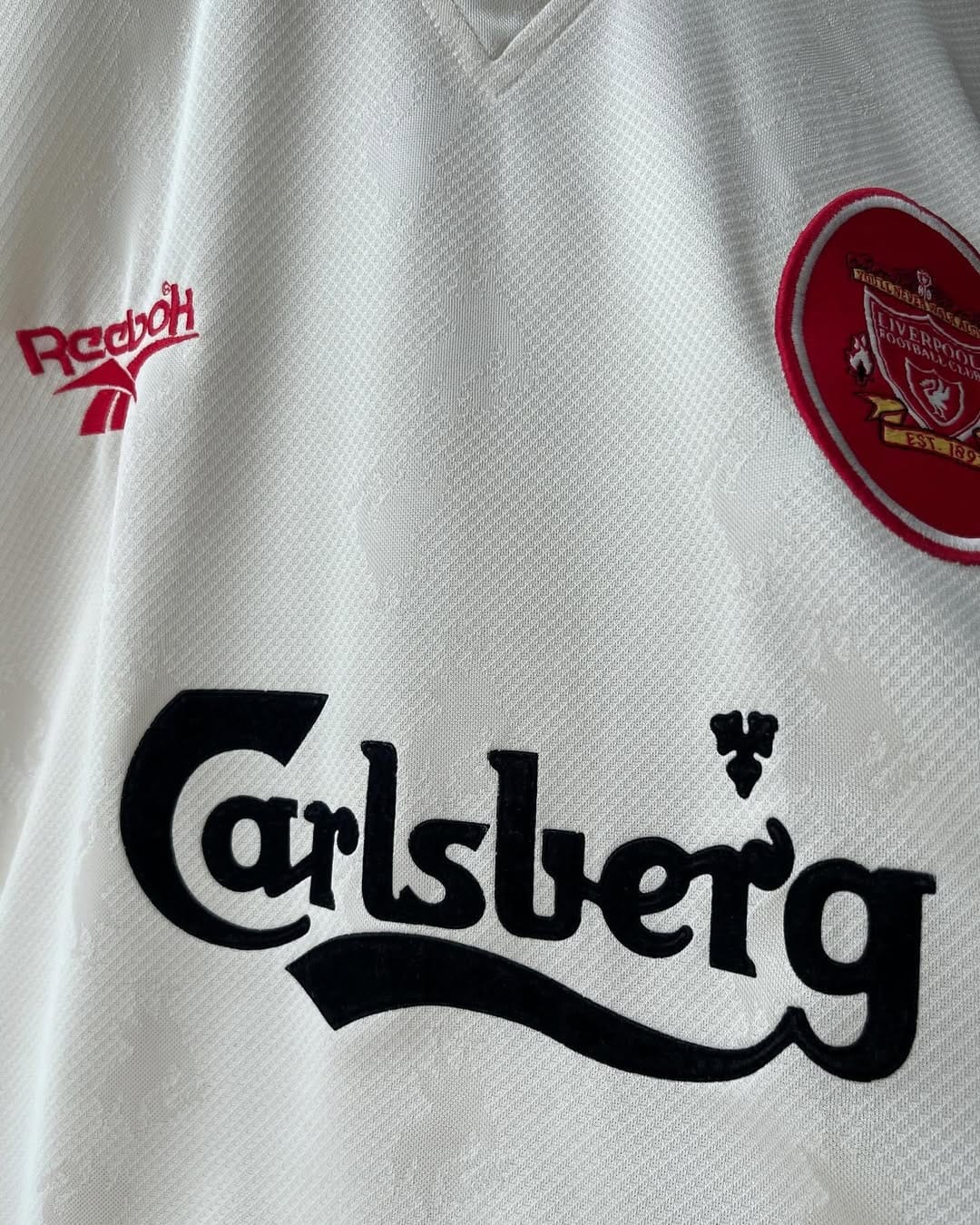 Liverpool 1996/97 Carlsberg Away shirt beige/cream authentic vintage retro jersey old school high quality football shirt