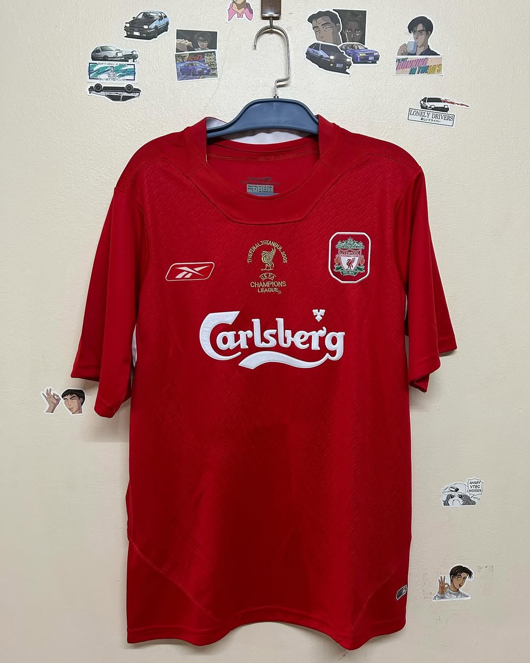 Liverpool 2005 Home red retro jersey carlsberg vintage jersey high quality old school shirts