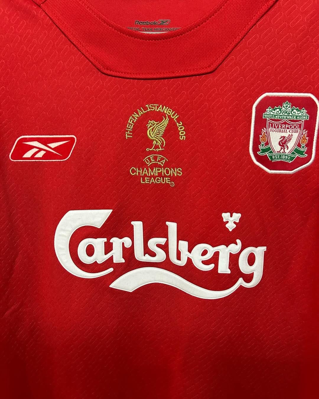Liverpool 2005 Home red retro jersey carlsberg vintage jersey high quality old school shirts