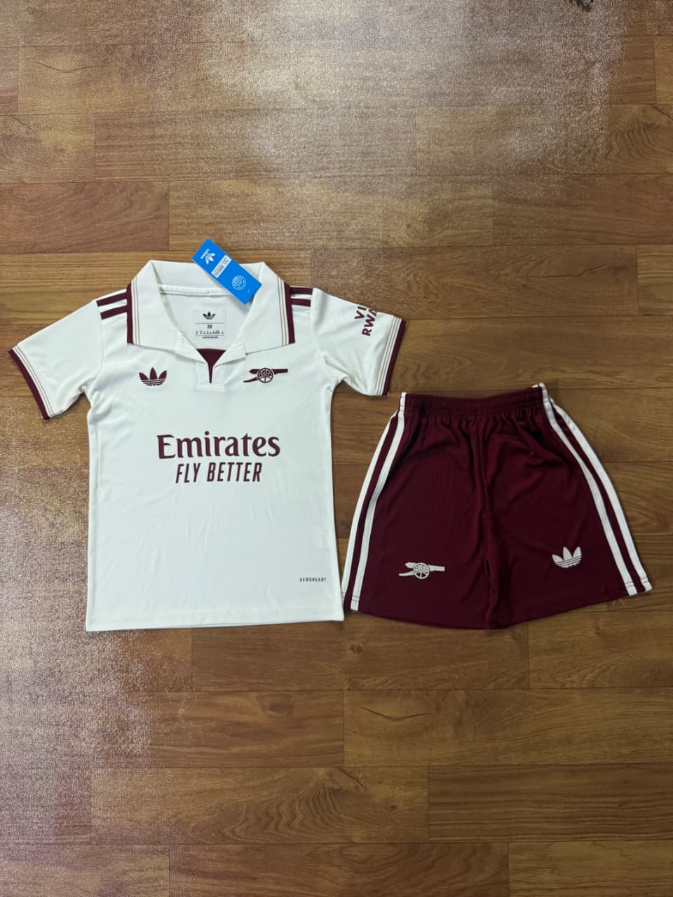 Arsenal White 25/26 New Season Third Kit Kids Full set Jersey plus shorts from 2-3 years