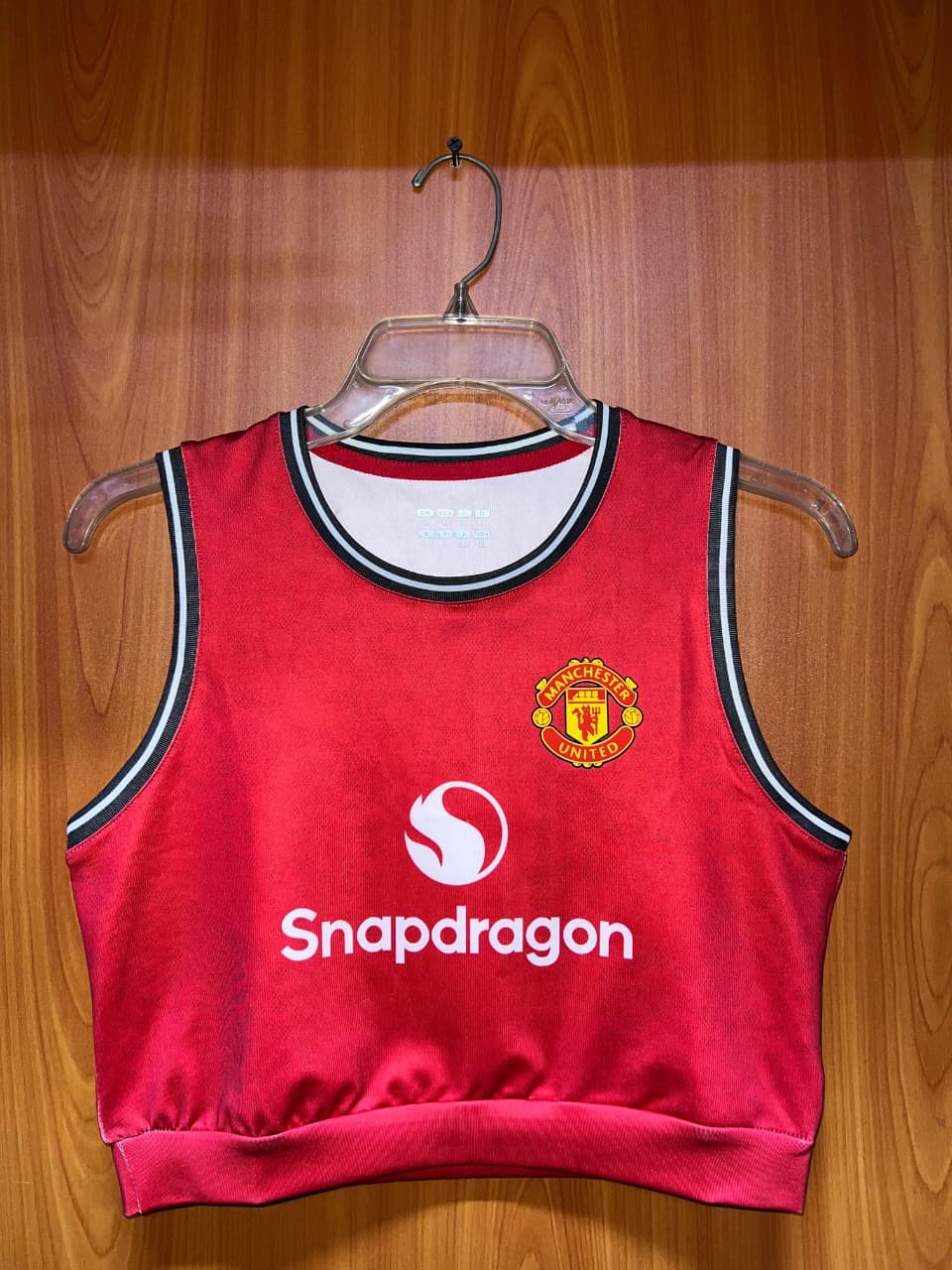 Man United Home Ladies Crop tops Elastic Jersey  Manchester United Yoga Vests crop top