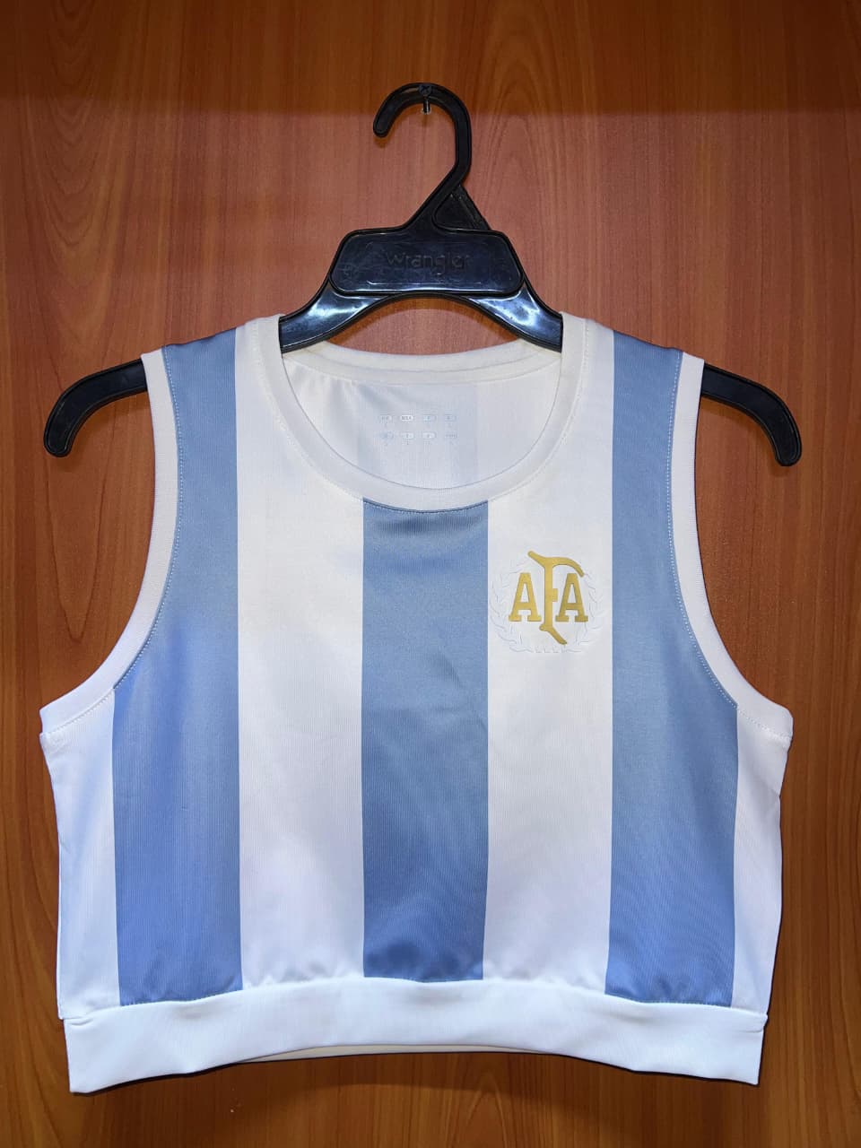 Argentina  Home Ladies Crop tops Elastic Jersey Brazil Home Yoga Vests crop top