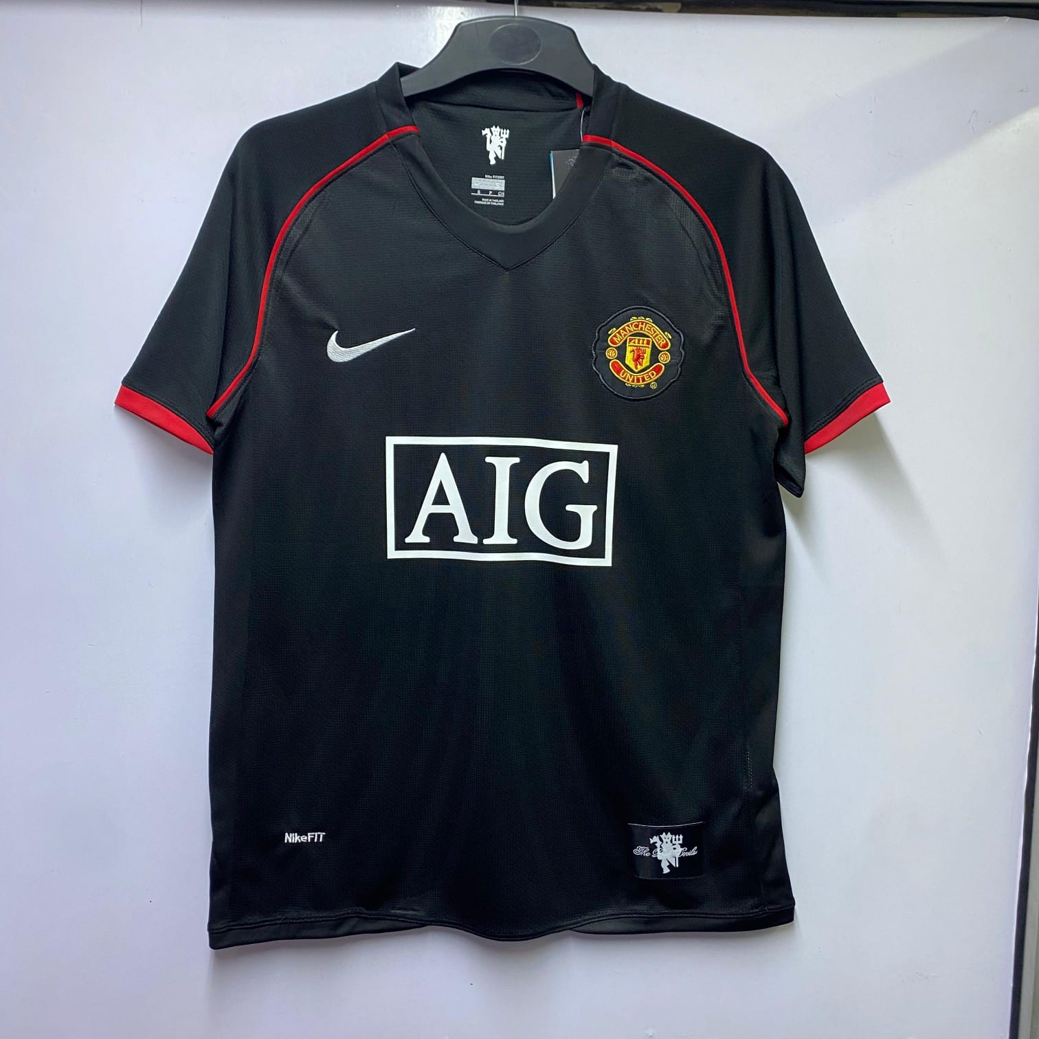 Man United 2008 Ronaldo UCL final Jersey manchester united Black AIG retro/vintage Jersey