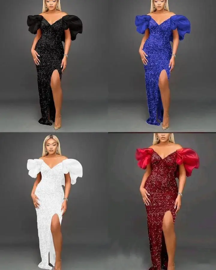 Quality sequin dinner dresse . Come inside size s m l xl.  Colours Black white royal blue red .
