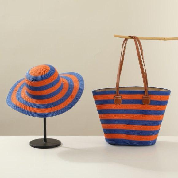 Women  Beach Hat and Tote bag set. Elegant Summer Style