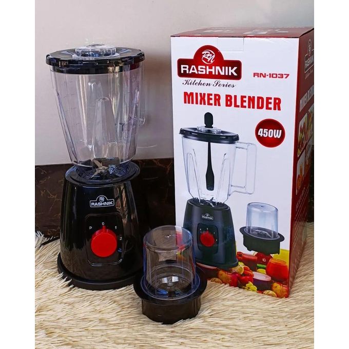 New in🔥‼️‼️Rashnik 2 In 1 Electric Glass Jug Mixer Blender - 1.5L.Capacity: 1.5 350 w powerful motor 220-240V 50-60Hz Powerful 4 speeds control with pulse with safety jug lock & With TWO JAR With st