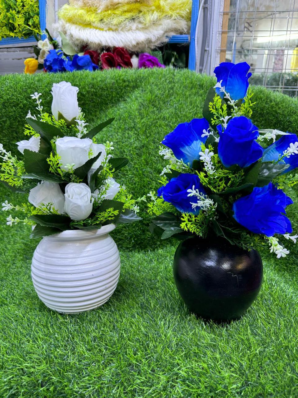 potted artificial flowers