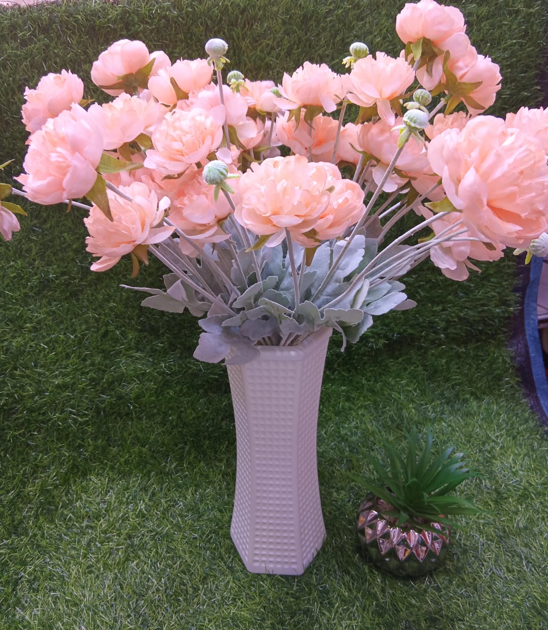 Artificial flower and vase decor