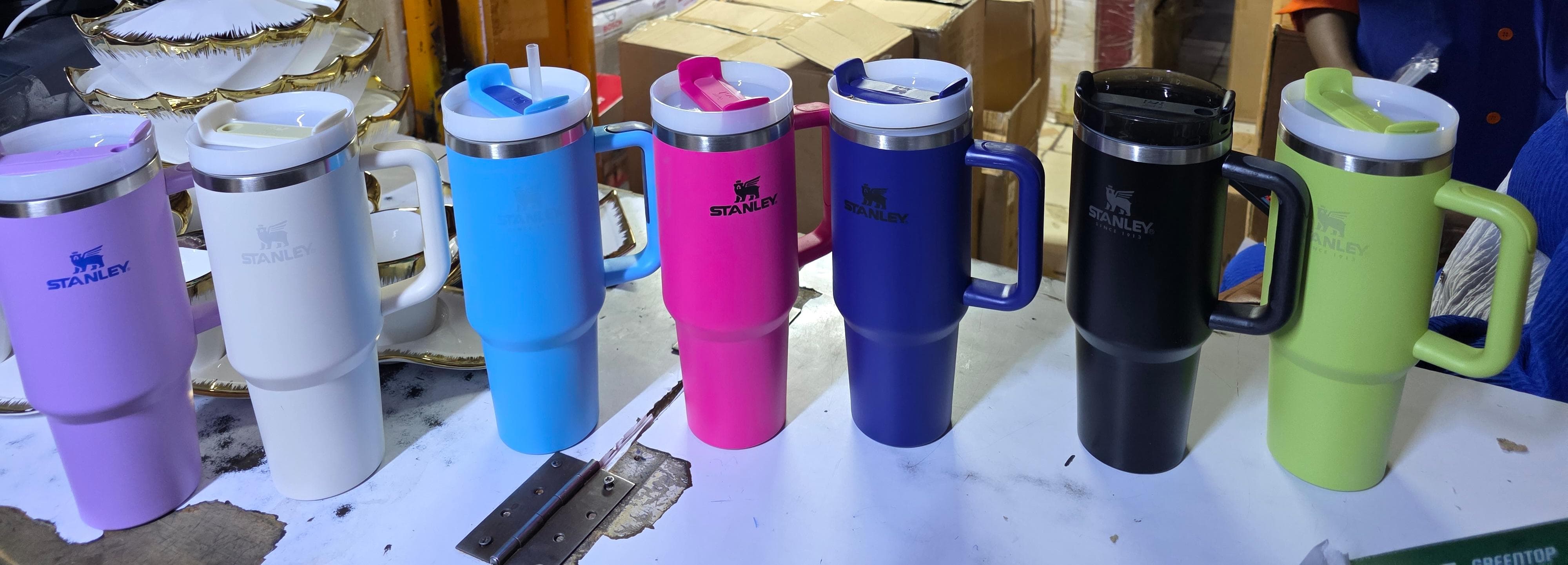 Stanley 1.2L Hot & Cold Stainless Steel Stanley Mug Water Bottle/Flask, travel insulated hot and cold drinks 1.2L powder coated double wall coffee Stanley tumbler with straw and handle