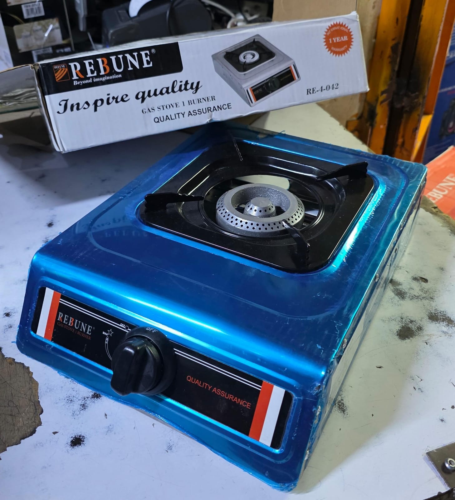 CLEARANCE OFFER Rebune Table top single Burner Gas Cooker with auto Ignition