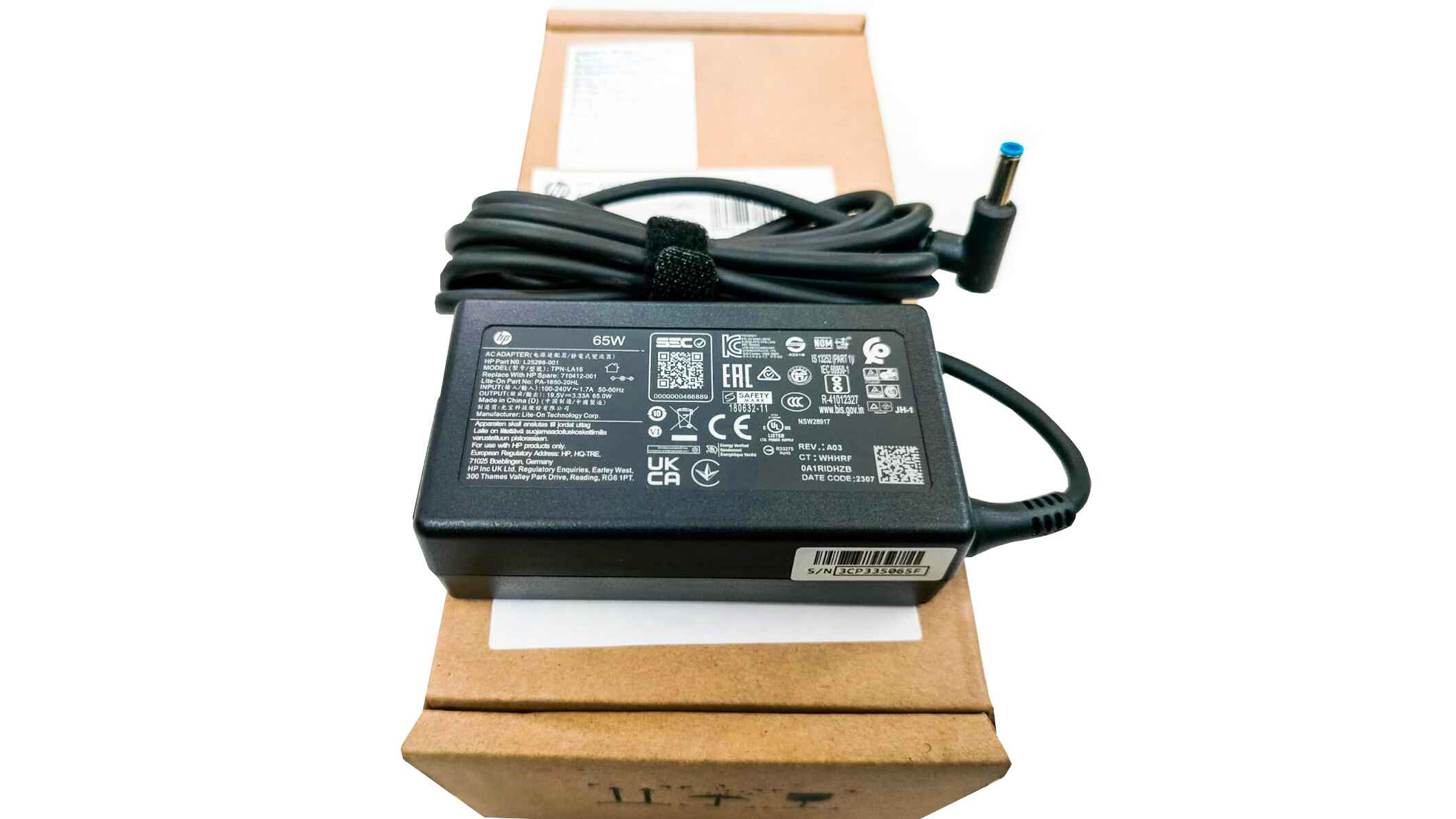 Original HP EliteBook Blue Pin Complete Laptop Charger Adapter 19.5V 3.33A 65W with Flower Power Cable – New Arrival Cheap Budget  Adapter for HP EliteBook & ProBook durable and efficient