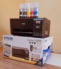 Brand New Epson Printer | Epson L3250 ECOTANK Printer Black in Color, Print, Scan, Copy and Wireless| All in one Office Printer | Portable and Easy to Install and Print with 1 year warrant