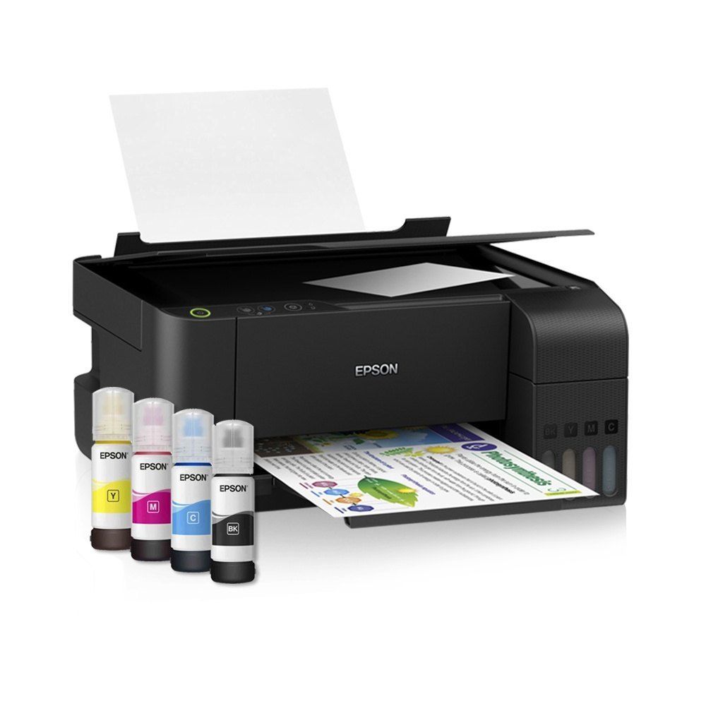 [Print, scan, and copy effortlessly with the Epson L3210 EcoTank Printer. Enjoy high-quality prints with ultra-low cost thanks to its refillable ink tanks. Perfect for home, office, or school use.