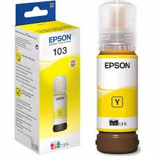 Epson 103 yellow Ink Bottle – Original EcoTank High-Yield Ink for Epson L-Series Printers, Produces Sharp, Bright Cyan Colors, Smudge-Free Prints, Reliable Quality, and Long-Lasting Performance