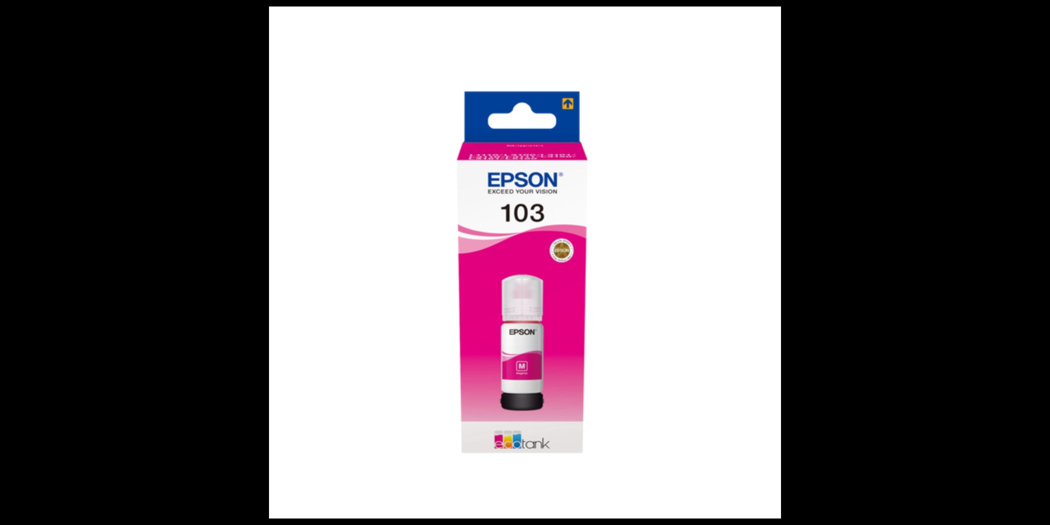 Epson 103 [magenta] Ink Bottle – Original EcoTank High-Yield Ink for Epson L-Series Printers, Produces Sharp, Bright Cyan Colors, Smudge-Free Prints, Reliable Quality, and Long-Lasting Performance