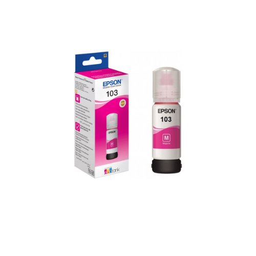 Epson 103 [magenta] Ink Bottle – Original EcoTank High-Yield Ink for Epson L-Series Printers, Produces Sharp, Bright Cyan Colors, Smudge-Free Prints, Reliable Quality, and Long-Lasting Performance