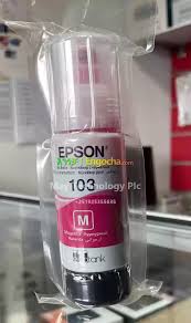 Epson 103 [magenta] Ink Bottle – Original EcoTank High-Yield Ink for Epson L-Series Printers, Produces Sharp, Bright Cyan Colors, Smudge-Free Prints, Reliable Quality, and Long-Lasting Performance