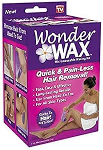 Wonder Wax Microwaveable Waxing Kit Quick Painless Hair Removal for Body & Legs Wax