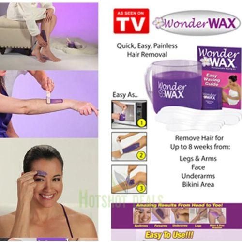 Wonder Wax Microwaveable Waxing Kit Quick Painless Hair Removal for Body & Legs Wax