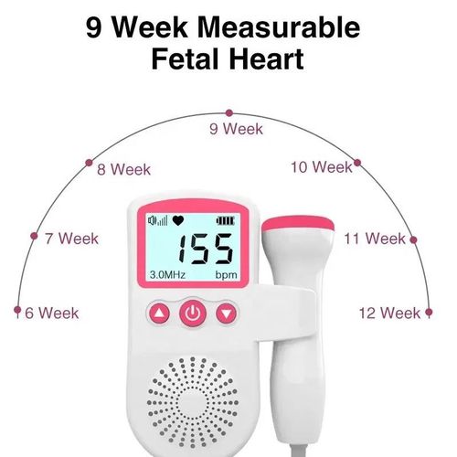 Portable Fetal Doppler Machine for Pregnancy - Accurate Baby Heart Rate Monitor Baby Heart Beat Detector Backlight LCD Probe
