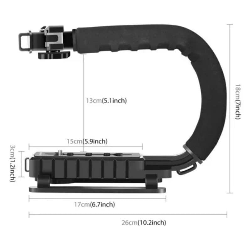 U Shaped Video Making Handheld Stabilizer Kit Camera Gimbal for Outdoor Videography Portable Video Camera Accessories C Shape Stabilizer for DSLR Mobile Phones DV