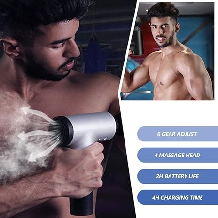 Professional Massage Gun, Powerful Handheld Massager Machine for Deep Muscle Massage Facial Relaxer Pain Relief multicolour