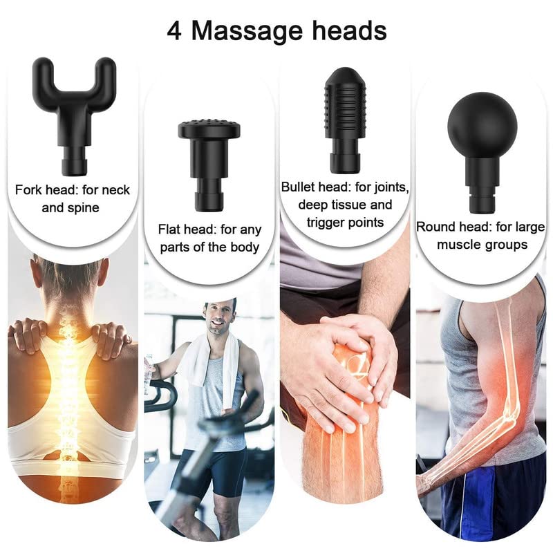 Professional Massage Gun, Powerful Handheld Massager Machine for Deep Muscle Massage Facial Relaxer Pain Relief multicolour