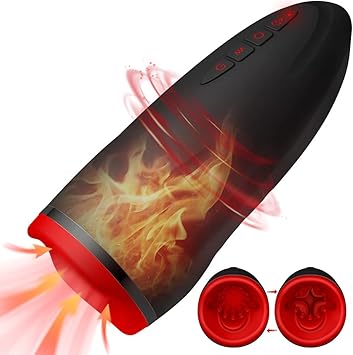 Male Masturbator Cup Electric Automatic Massager Vibrator 3D Realistic Mouth and Tongue Masturbation for Men with 10 Powerful Vibration and Heating Function (Black)