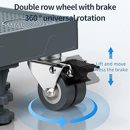 washing machine base base with high-quality stainless steel and resin, it has excellent stability and corrosion resistance. In addition, the load capacity for feet and wheels is up to 200-30