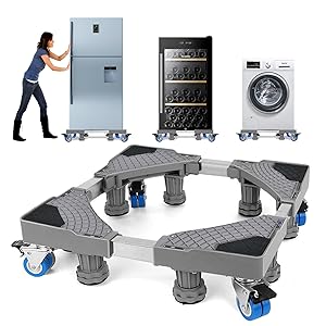 washing machine base base with high-quality stainless steel and resin, it has excellent stability and corrosion resistance. In addition, the load capacity for feet and wheels is up to 200-30