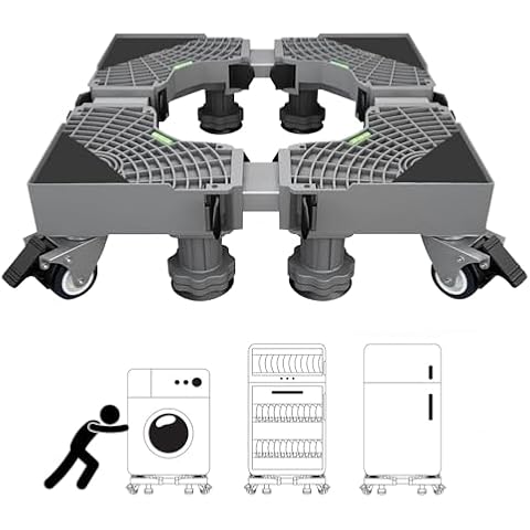 washing machine base base with high-quality stainless steel and resin, it has excellent stability and corrosion resistance. In addition, the load capacity for feet and wheels is up to 200-30