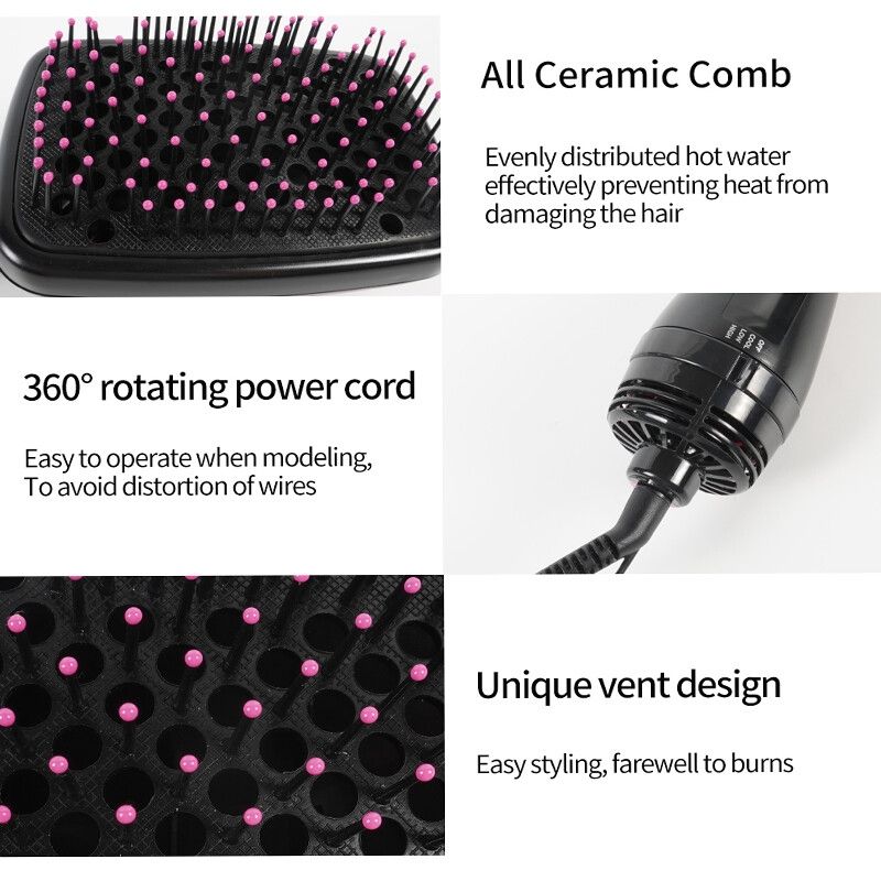 Electric Hair Straightener, Hair Dryer Brush, One Step Hair Blower Brush, Electric Hot Air Brush, Blow Dryer Comb, Hairdryer Hairbrush