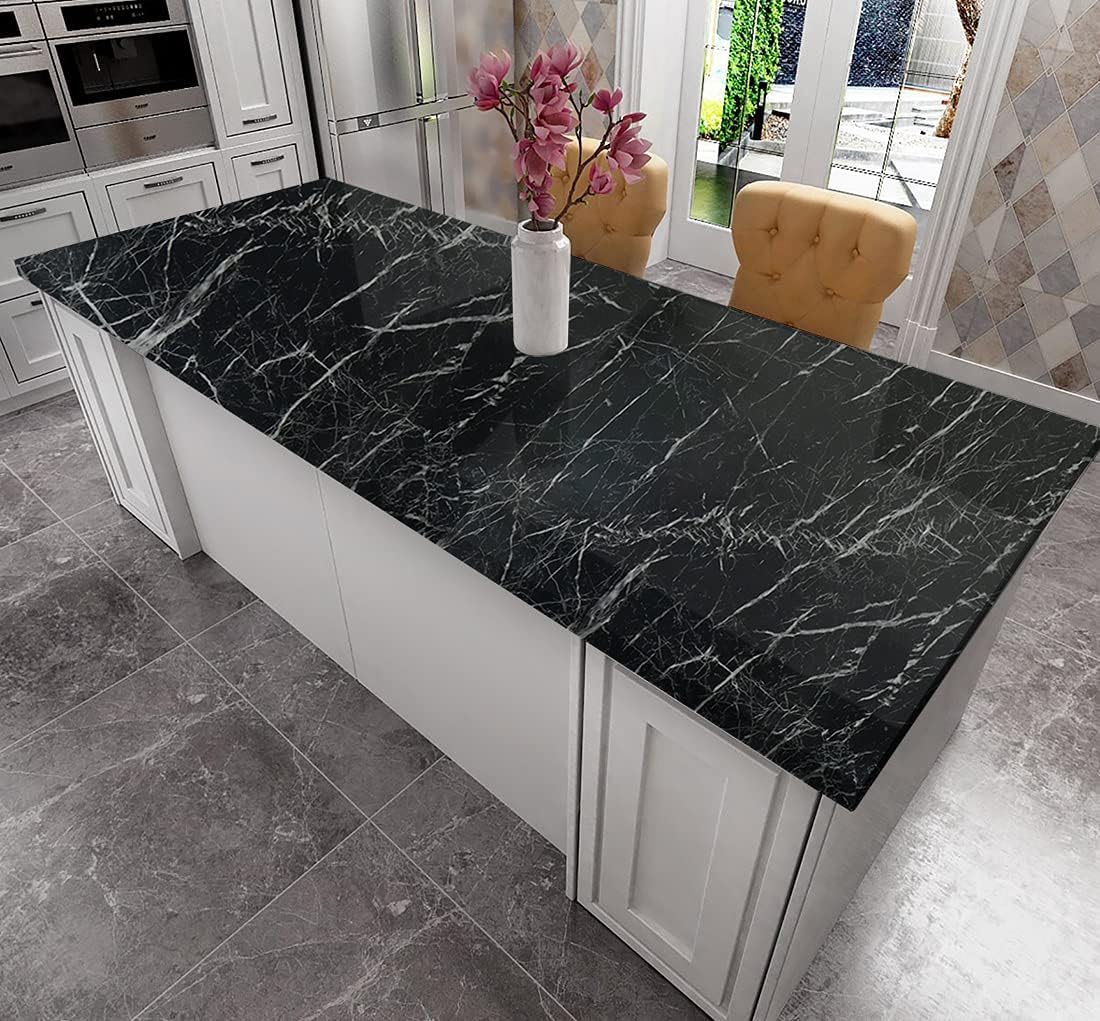 60x500cm Self Adhesive  Marble  contact paperAdhesive Wallpaper PVC Imitation Marble Pattern Sticker Furniture Kitchen Wall Wallpaper Home Decor 60x100cm Light Green 1m x 60cm