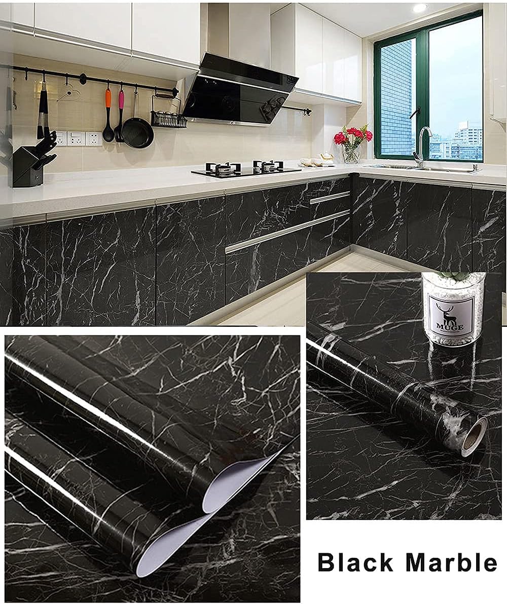 60x500cm Self Adhesive  Marble  contact paperAdhesive Wallpaper PVC Imitation Marble Pattern Sticker Furniture Kitchen Wall Wallpaper Home Decor 60x100cm Light Green 1m x 60cm