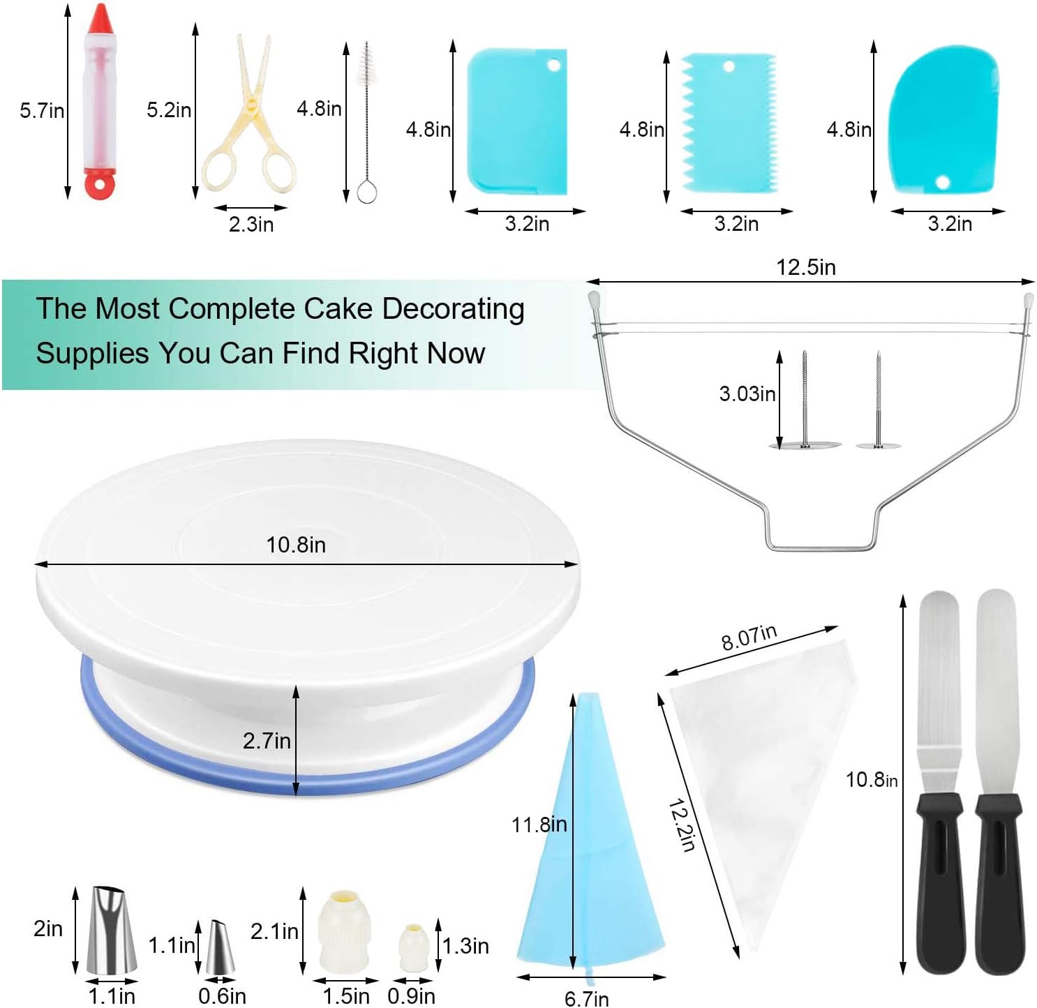 106pcs Multi-function Cake Decorating Kit Cake Turntable Set Pastry Tube Fondant Tool Kitchen Dessert Baking Pastry Supplies