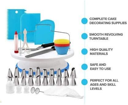 106pcs Multi-function Cake Decorating Kit Cake Turntable Set Pastry Tube Fondant Tool Kitchen Dessert Baking Pastry Supplies