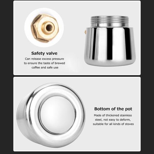 Stainless Steel Coffee Maker Coffee Pot Moka Pot Geyser Coffee Makers Kettle Coffee Brewer Latte Percolator Stove Coffee Tools (Size : 450ml)