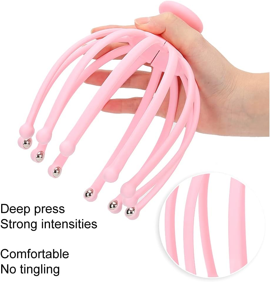 Head Scratcher-Get a calming head massage or scalp scratch any time with Prongs roller ball,stimulate scalp blood circulation full head massage , really good feeling you get when you brush slide