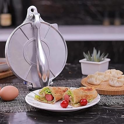 Chapati press , Tortilla Press Roti Maker,Aluminum Alloy Taco Press with Ergonomic Rotating Handle for Tortillas,Tacos,Burritos,Pizza and Dough ,Tortilla Maker Press Pan Heavy Restaurant Commerci
