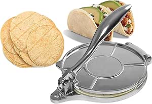 Chapati press , Tortilla Press Roti Maker,Aluminum Alloy Taco Press with Ergonomic Rotating Handle for Tortillas,Tacos,Burritos,Pizza and Dough ,Tortilla Maker Press Pan Heavy Restaurant Commerci