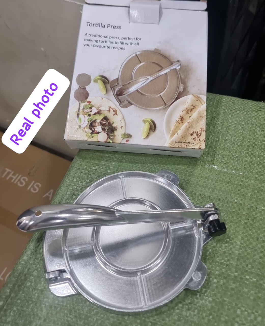 Chapati press , Tortilla Press Roti Maker,Aluminum Alloy Taco Press with Ergonomic Rotating Handle for Tortillas,Tacos,Burritos,Pizza and Dough ,Tortilla Maker Press Pan Heavy Restaurant Commerci